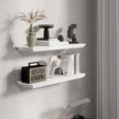 Fun Memories Floating Shelves 32 Inch Long, 9.3 Inch Deep Classic Crown Molding Floating Shelves for Wall, Rustic Wooden Shelves for Wall Decor Bathroom, Kitchen, Office, (White, 2Pack)