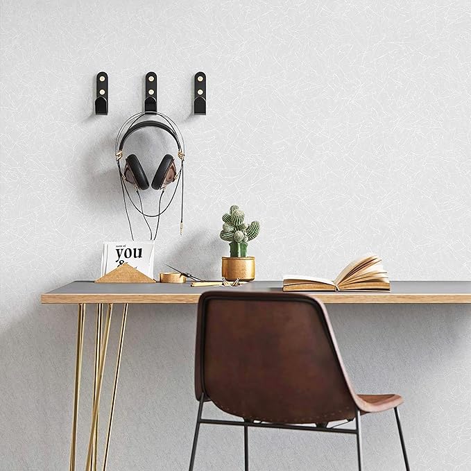 Safiyya Wallpaper White Textured Wallpaper Peel and Stick Silk Removable Wall Paper Embossed Self Adhesive Contact Paper for Bedroom Vinyl Rolls 17.3 inch X 118 inch