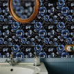 FLFK Vintage Floral Wallpaper Peel and Stick Dark Blue Flower Wallpaper 16