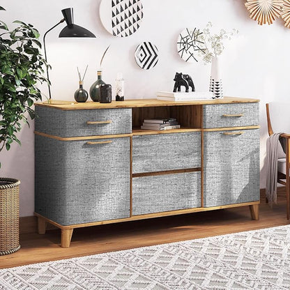 Gray Grasscloth Peel and Stick Wallpaper Textured Contact Paper 15.7inch x 118.1inch Faux Linen Vintage Grasscloth Contact Paper Self Adhesive Removable Wallpaper Vinyl