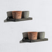 Freezing point Small Floating Shelves for Wall Set of 2 Natural Wood Trapezoid 10×4Inch Mini Wall Shelf Decor Plant Display Mounted Kitchen Bathroom Bedroom Corner Decorative Storage Tiny Stand