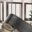 Peel and Stick Wallpaper Borders 390” x 4” Self Adhesive Mirror Frame Border Glitter DIY for Kitchen Bathroom Mirror Removal Border Sticker Wall Decor Cover 10.8 Sq.Ft, Black Glitter