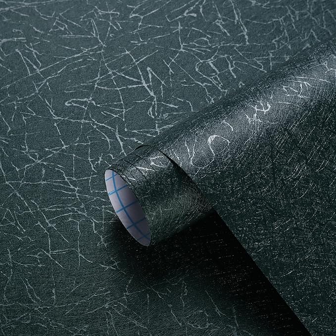 Safiyya Wallpaper Blackish Green Silk Peel and Stick Wallpaper Textured Green Contact Paper Removable Solid Color Self Adhesive Wall Paper Vinyl Rolls 118"x 17.3"