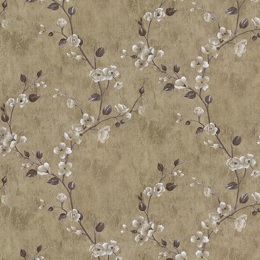 Floral Peel and Stick Wallpaper Flower Tree Contact Paper A Set of 17.5"x1200" Self Adhesive Removable Modern Yellow Wall Paper Decorative Wall Covering Countertop Vinyl Film Roll