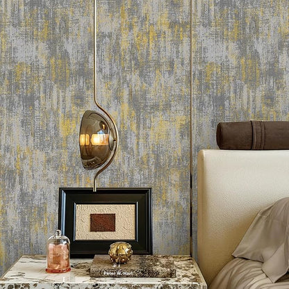 JiffDiff Vintage Metallic Peel and Stick Wallpaper Industrial Metallic Concrete Wall Paper Modern Stick on Wallpaper Self Adhesive Contact Paper(17.3" x 800" Light Gray)