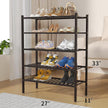 5 Tier Bamboo Shoe Rack for Closet Free Standing Wood Shoe Shelf for Entryway Small Space Stackable 27