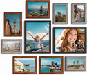 Vittanly 10 Pack Picture Frames, Picture Frames Collage Wall Decor with Two 8x10, Four 5x7, Four 4x6 Photo Frames, Gallery Wall Frame Set for Wall or Tabletop Display, Black, Walnut Brown, Dark Grey