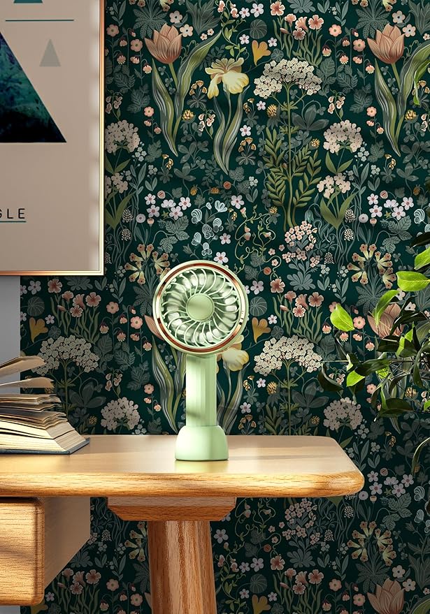Peel and Stick Wallpaper Vintage Wall Paper Green Floral Contact Paper Removable Wallpaper 17.3"x118" Leaf Flower Self Adhesive for Bedroom Drawer Decor Vinyl Rolls