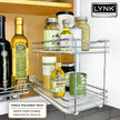 LYNK PROFESSIONAL® Pull Out Spice Rack Organizer for Inside Kitchen Cabinets - 6-3/8 inch Wide - Slide Out Drawer – Chrome Sliding Spice Organization for cabinet - Spice Racks - 2 Tier
