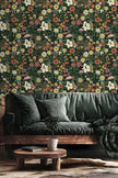 Peel and Stick Wallpaper Boho Wall Paper Removable Green Floral Contact Paper for Bedroom, Bathroom, Kitchen 17.3“ x 118”