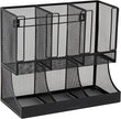 Mind Reader Multipurpose Countertop Organizer, Office Breakrooms, Cup and Condiment Station, Metal Mesh, Black