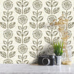 Wudnaye Floral Peel and Stick Wallpaper Vintage Tulip Floral Wallpaper 17.7in×196.8in Flower Farmhouse Contact Paper Peel and Stick Neutral Self Adhesive Removable Vinyl Wall Paper for Kitchen Bedroom