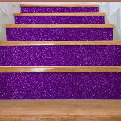 CHIHUT 15.7''x236'' Dark Purple Glitter Contact Paper Peel and Stick for Bedroom Walls Self Adhesive Sparkle Glitter Wallpaper Decorative Removable Purple Wallpaper Fabric Roll for Cabinet Shelf Liner