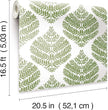RoomMates RMK11513WP Hygge Fern Damask Green Peel and Stick Wallpaper