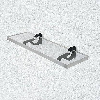 Clear Acrylic Shelves for Wall Storage, 6" W X 24" L, 3/4" Thick Wall Mounted Floating Shelves for Bedroom, Living Room, Bathroom, Kitchen -‎Easy Installation with Screws and Black Finish Brackets