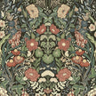 Vintage Wallpaper Peel and Stick Floral Wall Paper Removable Waterproof Green/Black/Yellow Contact Paper for Bedroom, Bathroom, Home Wall 17.3
