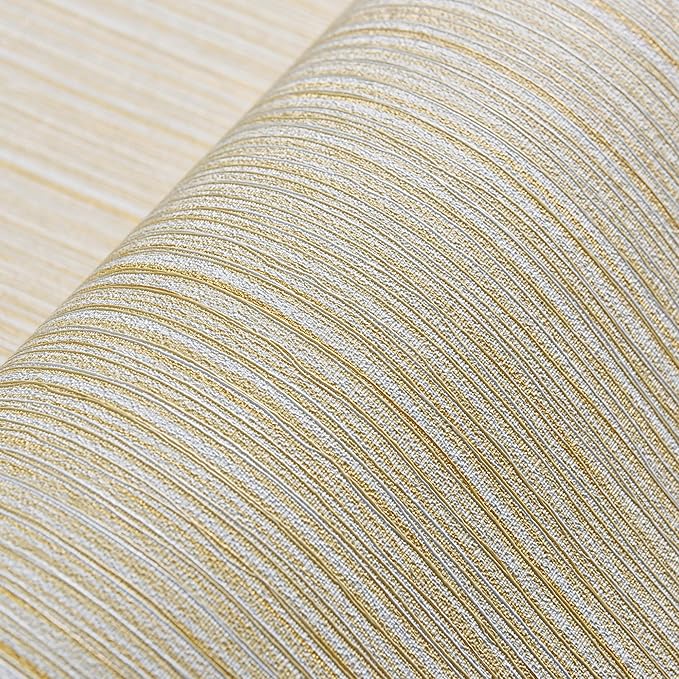 Haimin Grasscloth Wallpaper Textured 24in X 393in Fabric Contact Paper Textured Linen Wall Paper Peel and Stick Self-Adhesive Thick Vinyl Embossed Wallpaper (Yellow)