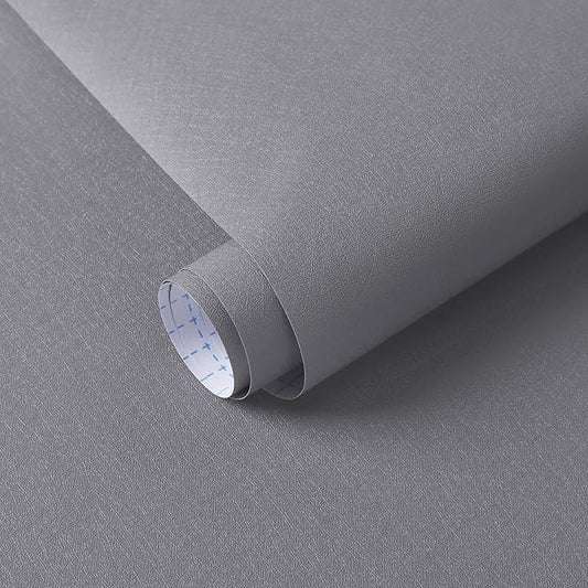 Dimoon 17.7''x393'' Peel and Stick Wallpaper Grey Contact Paper for New Environmentally Friendly Materials Thickening Upgrade Embossed Renter Friendly Gray Wall Paper Modern Vinyl Countertop Bedroom