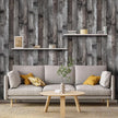 Yun-aeon Natural Wood-Dark Grey Wood Contact Paper Peel and Stick Wallpaper 17.3