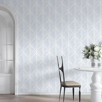 Safiyya Peel and Stick Wallpaper Boho Contact Paper 17.3"x196" Blue Geometric Modern Wall Paper Self Adhesive Removable Wallpaper for Bedroom Vinyl Rolls
