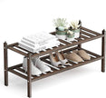 Bamboo 2-Tier Shoe Rack Stackable Shelf Storage Organizer for Entryway, Hallway and Closet, 27.2