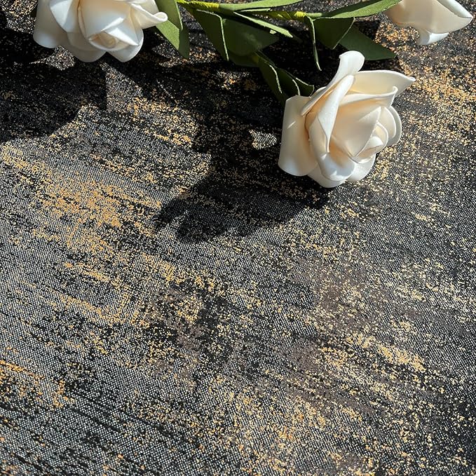 Simon&Siff Black and Gold Textured Wallpaper Distressed Industrial Metallic Wallpaper 17.3in x 39.4ft Non Woven Wall Paper for Bedroom Livingroom 3D Embossed Traditional Wall Paper Non-Pasted