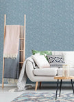 NuWallpaper NU2918 Navy Poplin Texture Peel & Stick Wallpaper, Blue