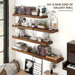 Floating Shelves for Wall, 48 Inch Wide x 12 Inch Deep Floating Shelves, Long Wood Floating Wall Shelf Shelves for Living Room Bathroom Bedroom Kitchen Home - (Brown, 48