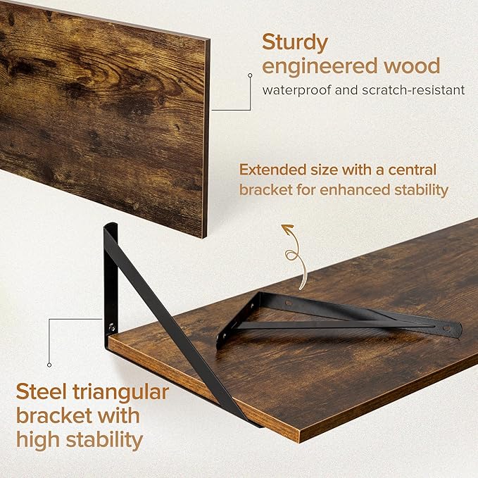 Deep Floating Shelves Wall Mounted, 55