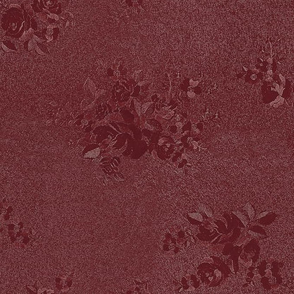 CHIHUT Thicken Embossed Floral Wallpaper Stick and Peel 12”x472” Dark Red Flower Contact Paper Self Adhesive Textured Floral Wall Paper for Bedroom Decorative Vinyl Roll for Cabinets Countertops