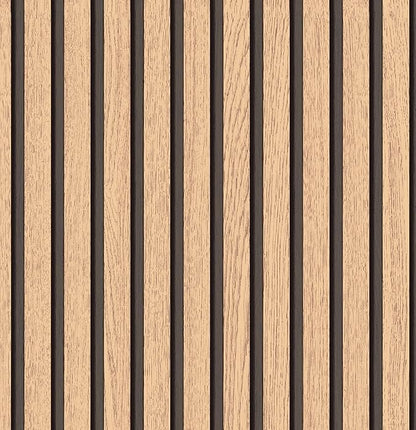 Wallpaper Peel and Stick Wood Grating Stripe Self-Adhesive Wallpaper Faux Wood Contact Paper Wood Slats Self Adhesive Wall Paper PVC Vinyl Film Removable Waterproof 17.3" x 393"