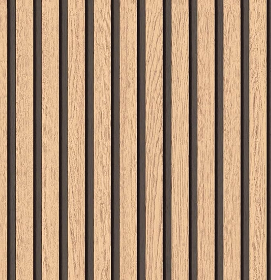 Wallpaper Peel and Stick Wood Grating Stripe Self-Adhesive Wallpaper Faux Wood Contact Paper Wood Slats Self Adhesive Wall Paper PVC Vinyl Film Removable Waterproof 17.3" x 393"