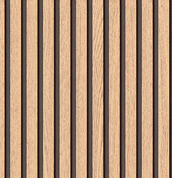 Wallpaper Peel and Stick Wood Grating Stripe Self-Adhesive Wallpaper Faux Wood Contact Paper Wood Slats Self Adhesive Wall Paper PVC Vinyl Film Removable Waterproof 17.3" x 393"