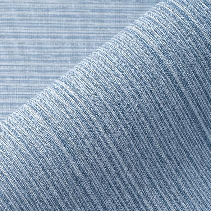 Grasscloth Textured Wallpaper Blue Peel and Stick 24inX393in Fabric Wall Paper Upgraded Thick Self-Adhesive Vinyl Contact Paper for Home Use(Dark Blue)
