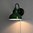 Plug-in Wall Sconce with On-Off Switch Modern Gooseneck Mini Green Wall Light for Bedroom Hallway Living Room Dining Room