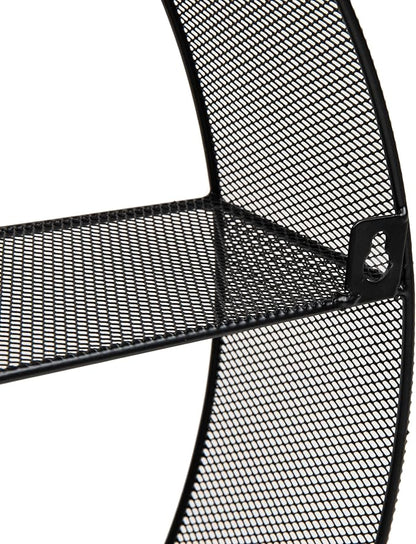 Mind Reader Circular Floating Shelves, Wall Decor, Accent Shelf, Office, Bathroom, Metal Mesh, 18" L x 4" W x 18" H, Black