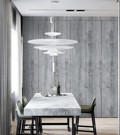 17.7"x118"Wood Wallpaper Light Grey Wood Peel and Stick Wallpaper Gray Wood Contact Paper Removable Wallpaper Self-Adhesive Wood Grain Faux Film Roll for Desk Table Wall Cabinet Shelf Draw