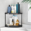 Kitchen Corner Shelf Countertop 2 Tier Bathroom Counter Organizer Cabinet Corner Storage Shelf Spice Rack Makeup Organizer Under Sink Organizer Black