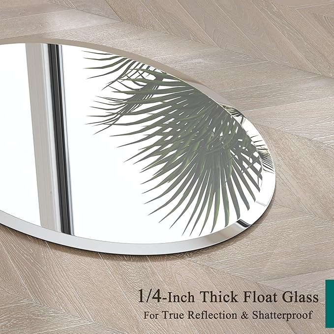 VocalStar Frameless Oval Mirror, 28