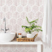 MelunMer Pink Modern Peel and Stick Wallpaper Boho Removable Self Adhesive 787''L 17.3''W Wallpaper for Bedroom/Bathroom Waterproof Contact Paper for Cabinets/Drawers Geometric Contact Paper Pink