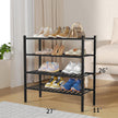 4 Tier Bamboo Shoe Rack for Closet Free Standing Wood Shoe Shelf for Entryway Small Space Stackable 27