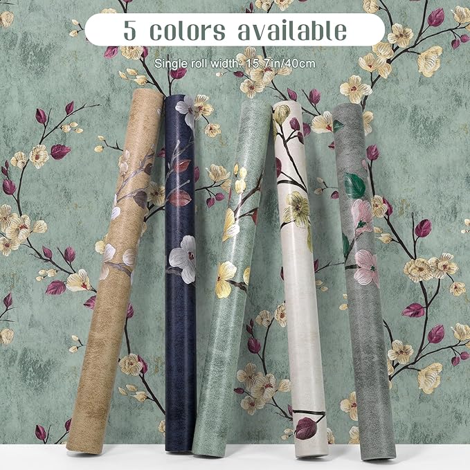 Floral Peel and Stick Wallpaper Flower Tree Contact Paper A Set of 17.5