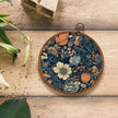 KSDUT Aesthetic Flower Dark Blue Wall Art Decor - Botanical Neutral Mid Century Modern Wall Art Canvas Frame Hanging Prints, Vintage Landscape Round Wall Art Decor for Home Decorations 10