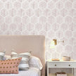 MelunMer Pink Modern Peel and Stick Wallpaper Boho Removable Self Adhesive 787''L 17.3''W Wallpaper for Bedroom/Bathroom Waterproof Contact Paper for Cabinets/Drawers Geometric Contact Paper Pink