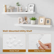 Fun Memories 40 Inch Floating Shelves, Long Wood Wall Shelf Set of 2 with Invisible Brackets, for Bathroom, Living Room, Bedroom, Kitchen, White