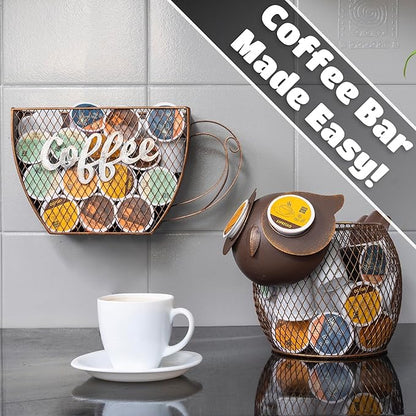 Made Easy Kit Coffee Pod Organizer - Home Coffee Bar Functional Décor - Café Station Countertop Storage Accessories (Sea Turtle)