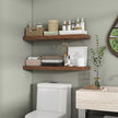 Heimlove 36 Inch Floating Shelves for Wall,10 Deep Brown Wood Shelves with Invisible Brackets,Wall Mounted Storage & Display Shelves for Bedroom,Living Room,Kitchen,Office
