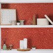 CHIHUT 15.7''x236'' Shiny Red Glitter Wallpaper Stick and Peel for Bedroom Walls Self Adhesive Removable Fabric Glitter Contact Paper for Drawers Decorative Glitter Wall Paper Roll for Gift Dresser