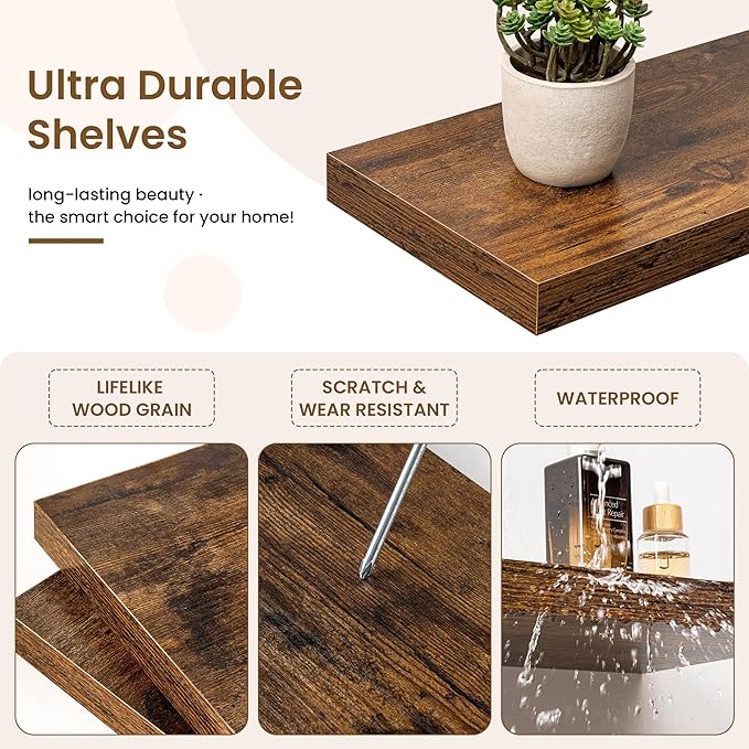 Square Floating Shelves for Wall, 8