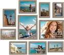 Vittanly Picture Frames Set of 10, Picture Frames Collage Wall Decor with Two 8x10, Four 5x7 and Four 4x6 Photo Frames, Gallery Wall Frame Set for Wall or Tabletop Display, Grayish Brown